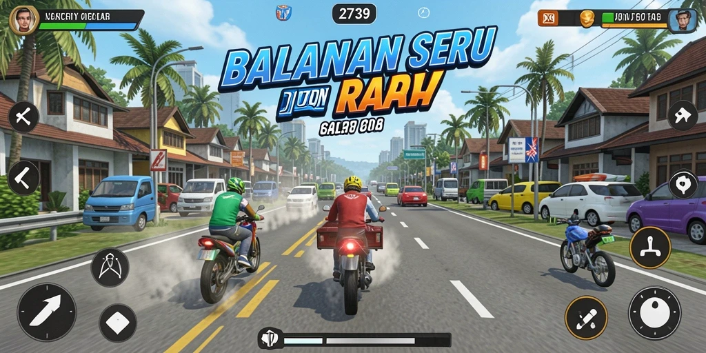 Tampilan gameplay Racing yang menegangkan dari 2739 dengan mobil kencang.