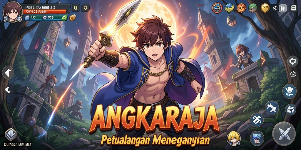 Tampilan tangkapan layar gameplay ANGKARAJA menunjukkan petualangan yang mengasyikkan.
