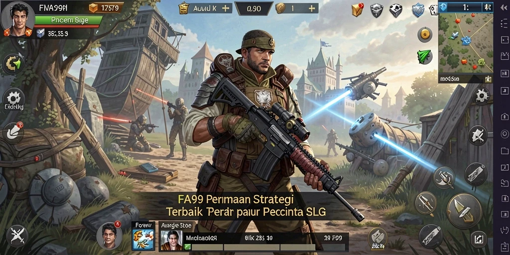 Screenshot gameplay FA99 menunjukkan aksi pertempuran strategis yang mendebarkan.