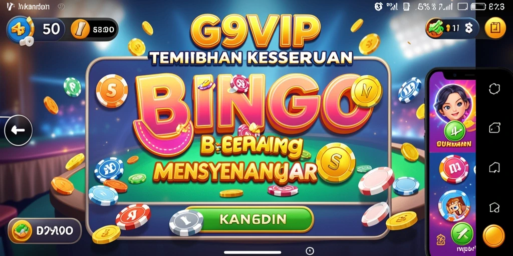 Screenshot G9VIP menampilkan gameplay Bingo yang seru dan interaktif.