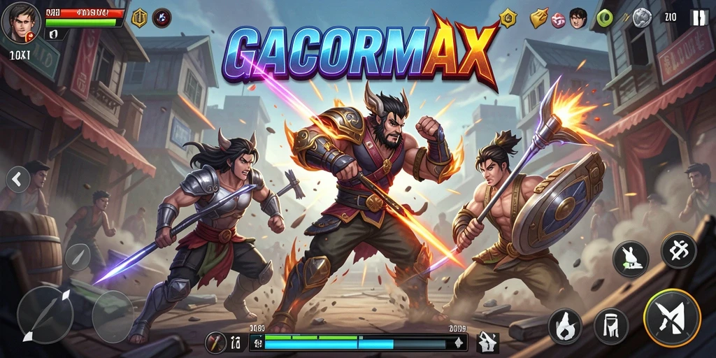 Gameplay seru dalam GACORMAX dengan aksi pertarungan mendebarkan.
