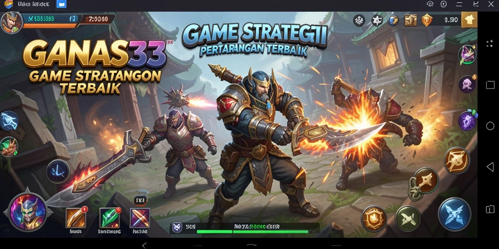 Tampilan utama gameplay GANAS33 dengan pertempuran taktis yang seru.