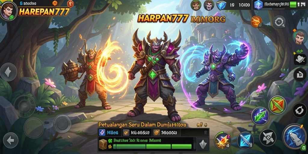 Tampilan permainan epik HARAPAN777 dalam dunia MMORPG yang luas.