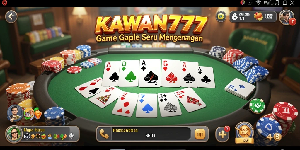 Screenshot menunjukkan pemain bersaing dalam permainan Gaple yang seru.