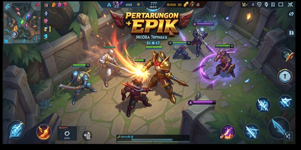 Gameplay L777 yang dinamis dan kompetitif dalam MOBA.
