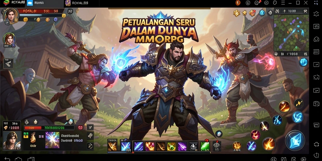 Screenshot gameplay ROYAL88 menunjukkan aksi pertempuran yang mendebarkan.