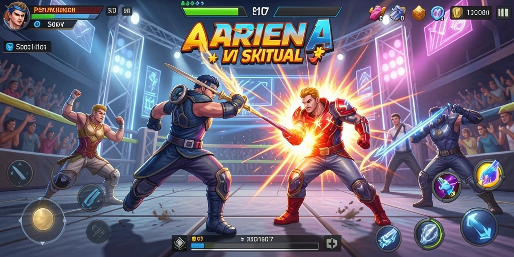 Screenshot gameplay <strong>SD107</strong> menampilkan pertarungan epik dengan karakter yang beraksi.