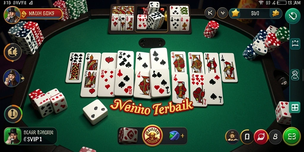 Gameplay seru Domino SVIP1 dengan visual menarik dan interaksi sosial.