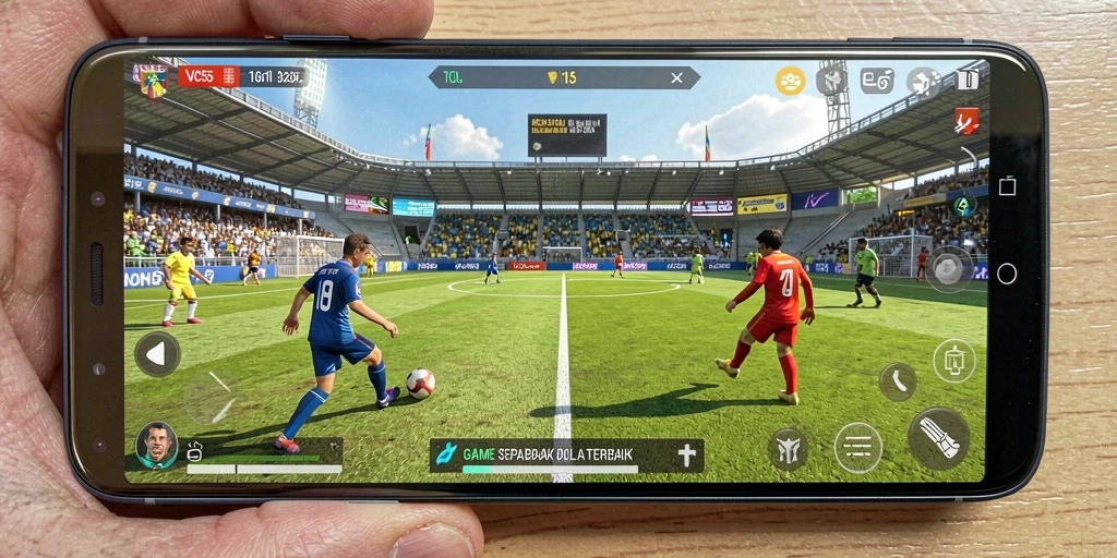 Tangkapan layar VC55 menunjukkan aksi seru permainan sepak bola.