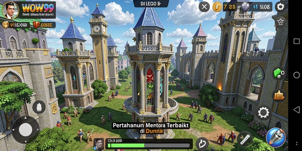 Screenshot gameplay WOW99 menampilkan aksi menara pertahanan yang seru.