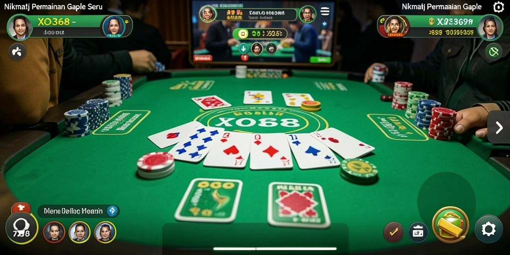Tampilan gameplay Gaple di XO368 menampilkan suasana yang kompetitif dan menyenangkan.